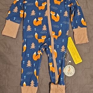 Bamboo Blue/Brown Fox Print Jammies